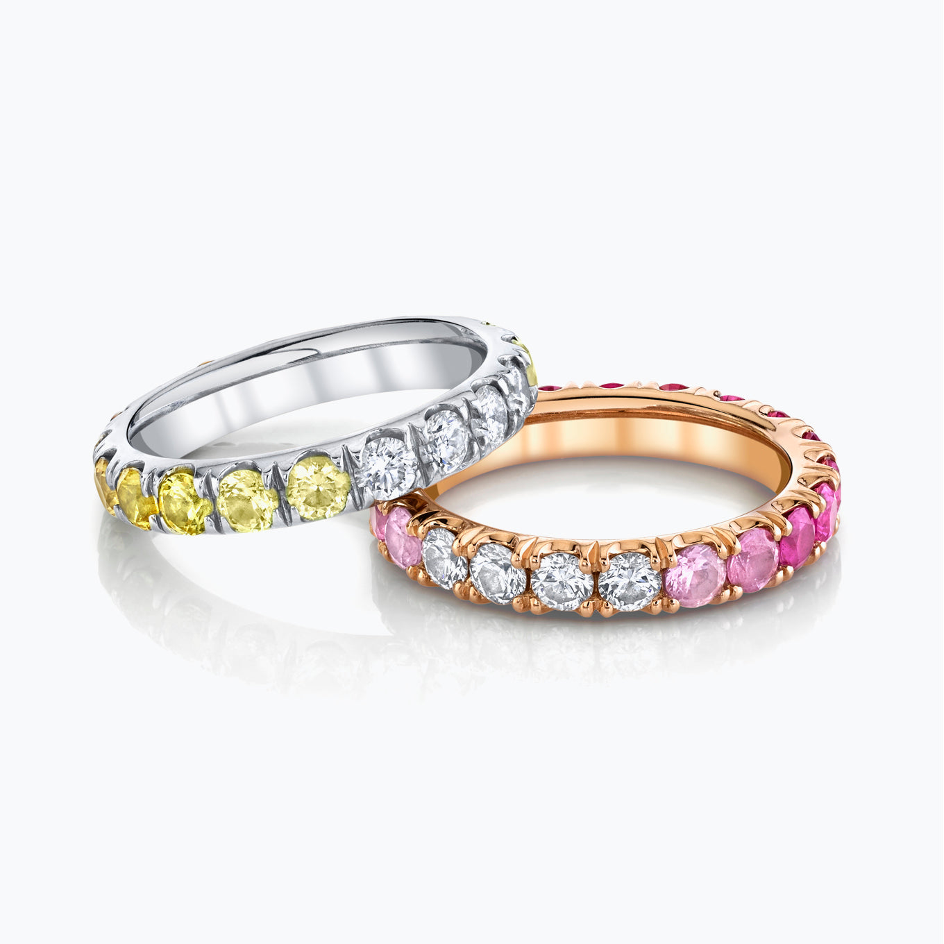 Ombre Yellow Sapphire Eternity Band in Platinum