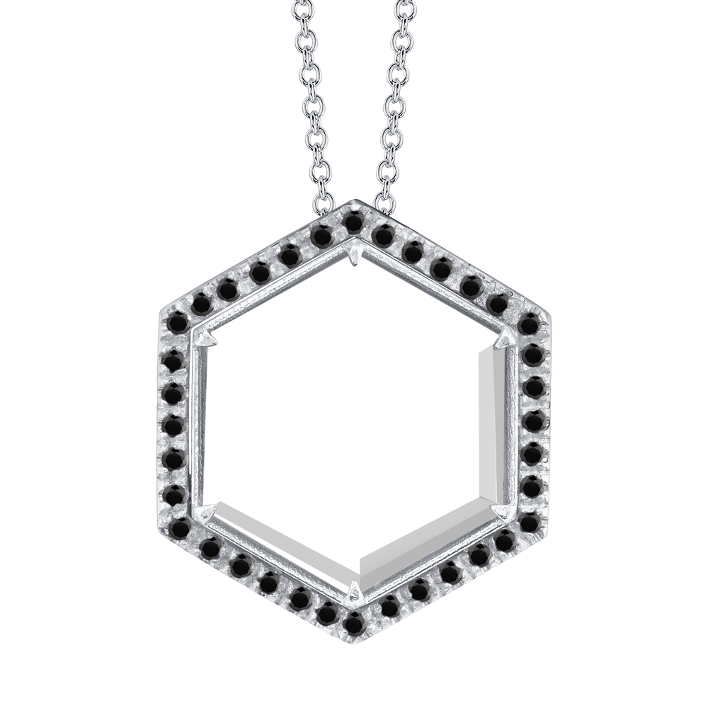 Medium Hexagon Pave Frame (custom)