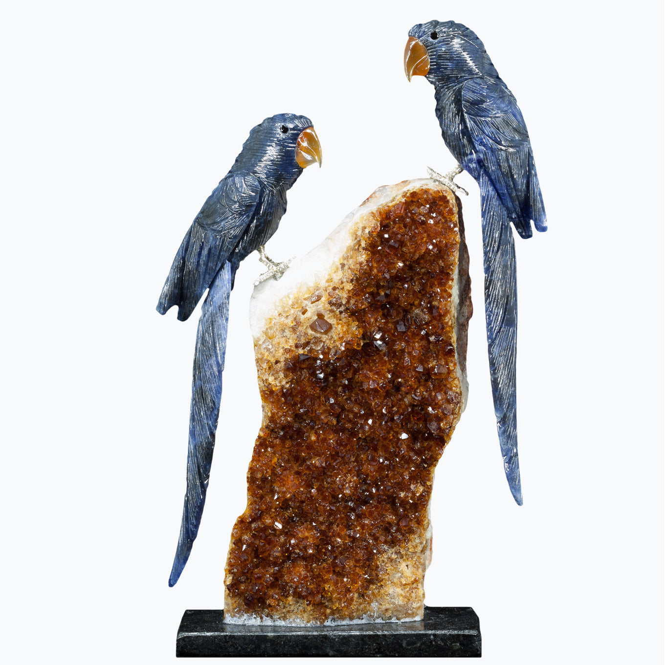 Pair of Sodalite Macaws