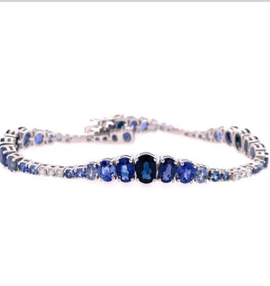 Rhythmic Waves - Sapphire and Diamond Bracelet